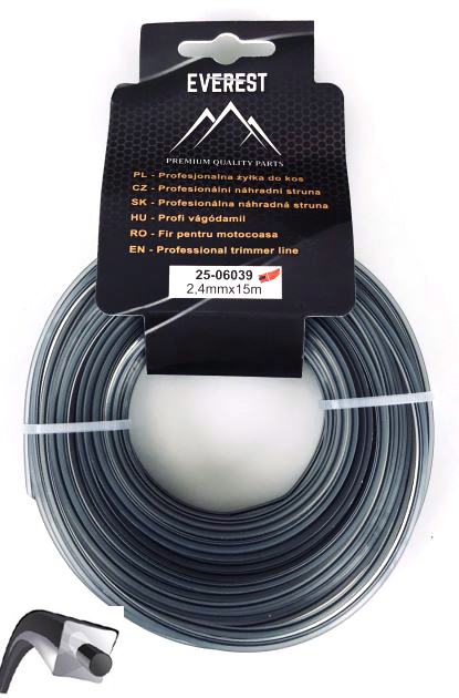 ŻYŁKA TNĄCA DUAL POWER LINE 2,4mm 15M EVEREST