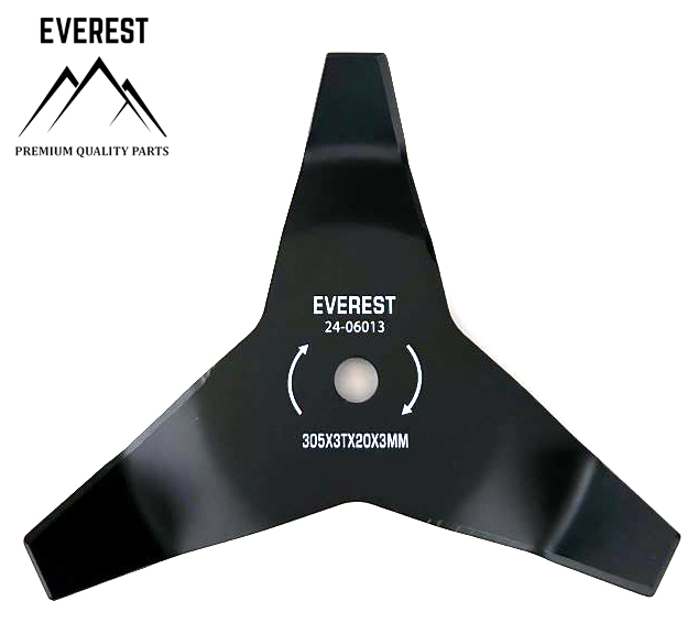 ŘEZACÍ KOTOUČ UNIVERZÁLNÍ  MULČOVACÍ 3 ZUBY PRŮMĚR OTVORU 20mm ŠÍŘKA 305mm EVEREST