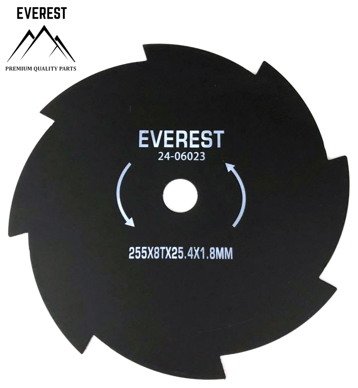 ŘEZACÍ KOTOUČ UNIVERZÁLNÍ 8 ZUBY PRŮMĚR OTVORU 25,4mm ŠÍŘKA 255mm TLOUŠŤKA 1,8mm EVEREST