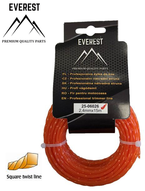 ŻYŁKA TNĄCA TWIST 2,4mm 15M EVEREST