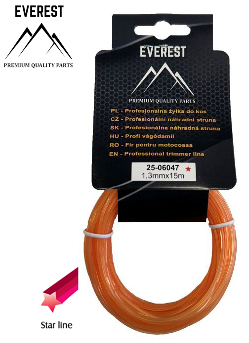 ŻYŁKA TNĄCA GWIAZDKA 1,3mm 15M EVEREST