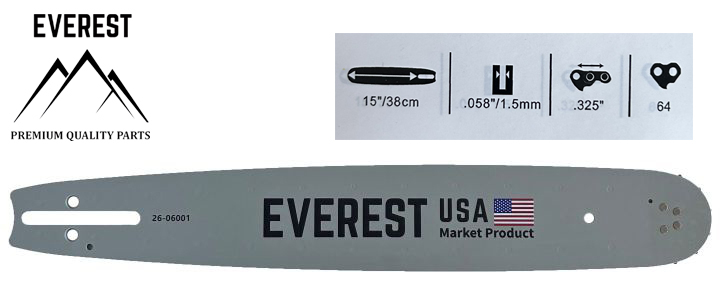 LÁNCVEZETŐ 15″ .325 1,5mm 64ogn. EVEREST