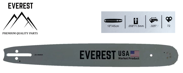 LÁNCVEZETŐ 18″.325 1,5mm 72ogn. EVEREST