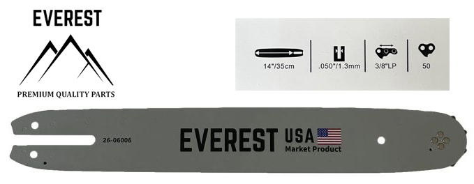 LÁNCVEZETŐ 14″ 3/8LP 1,3mm 50ogn. EVEREST