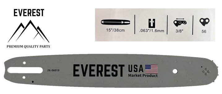 LÁNCVEZETŐ 15″ 3/8 1,6mm 56ogn. EVEREST